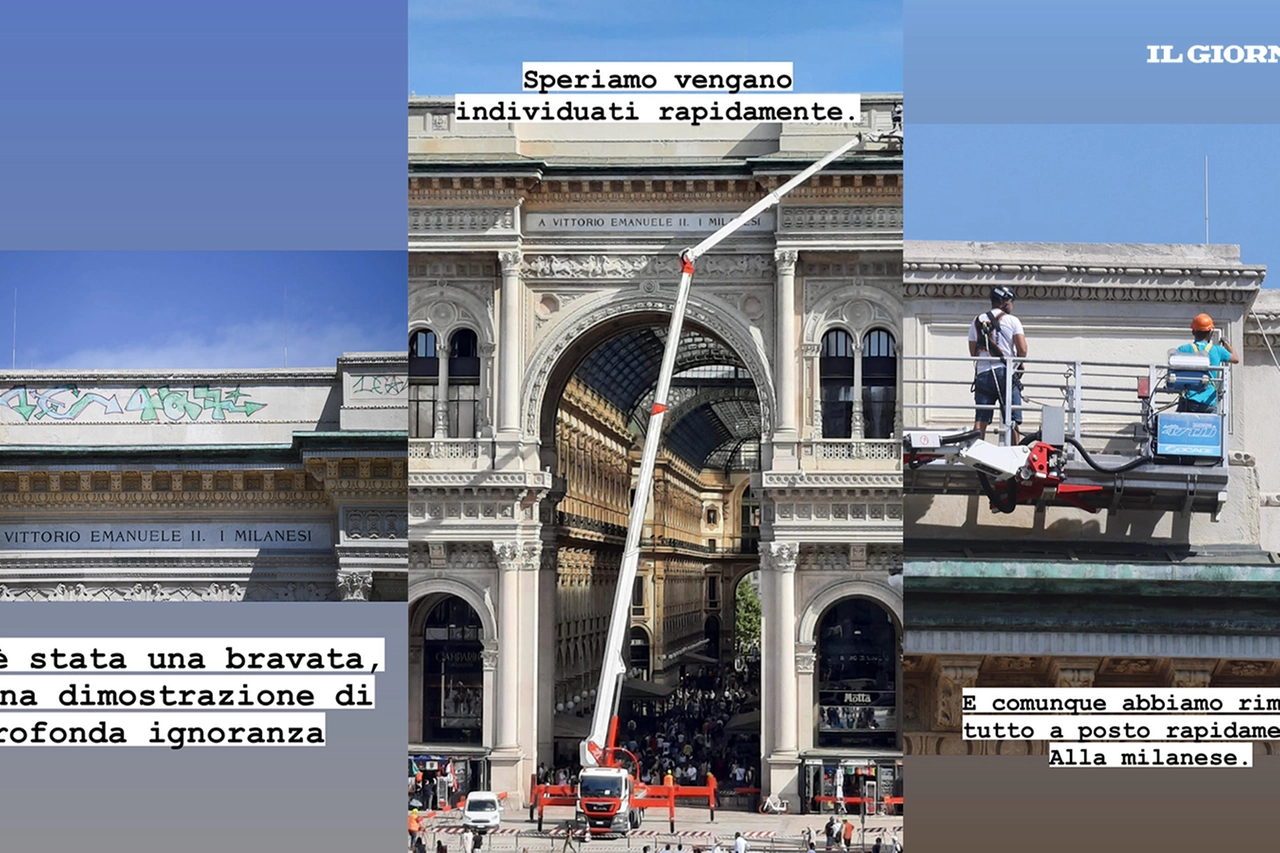 Galleria Vittorio Emanuele ripulita (frame dalla storia di Beppe Sala su Instagram)