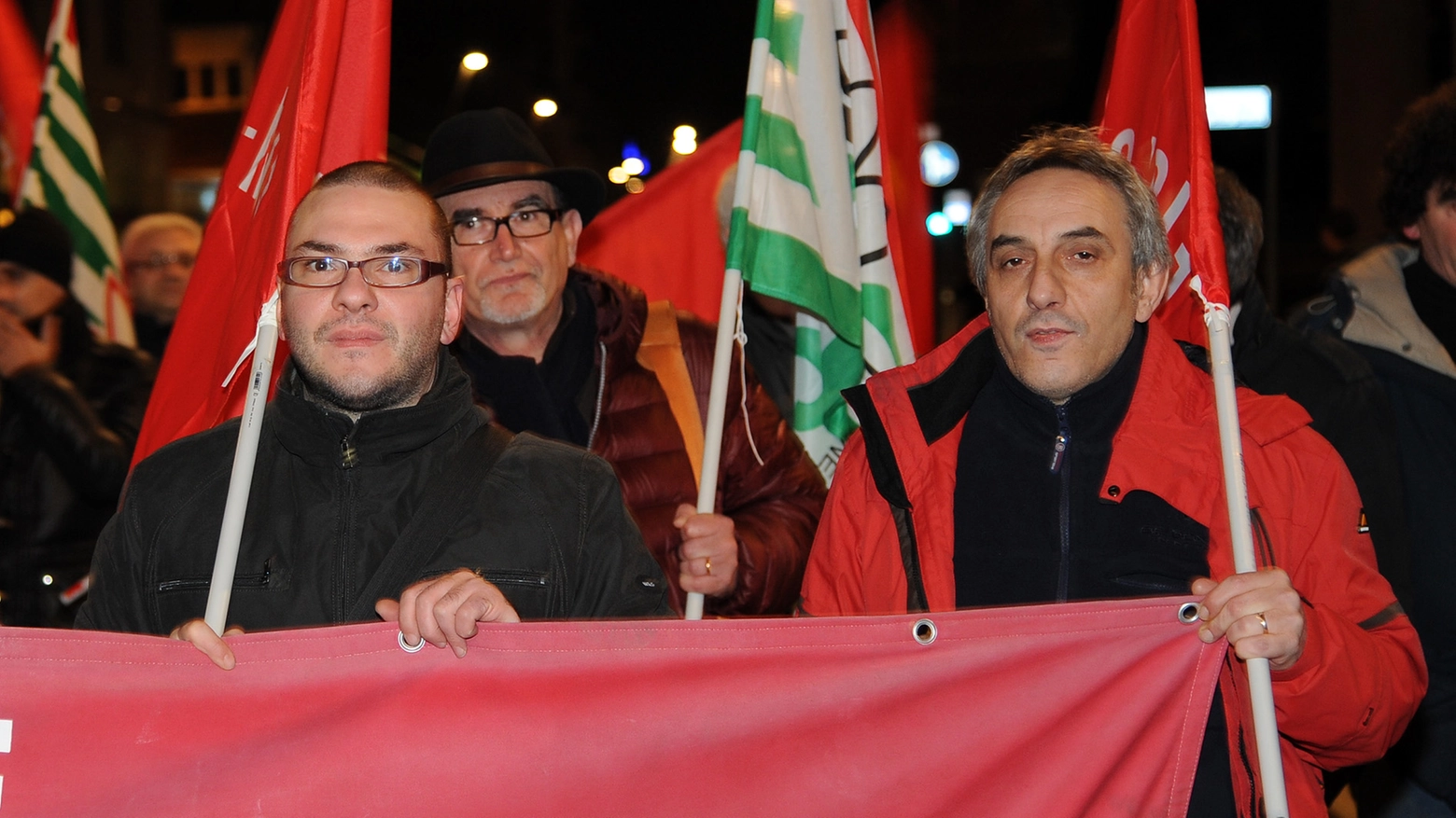 Una manifestazione dei lavoratori della Franco Tosi
