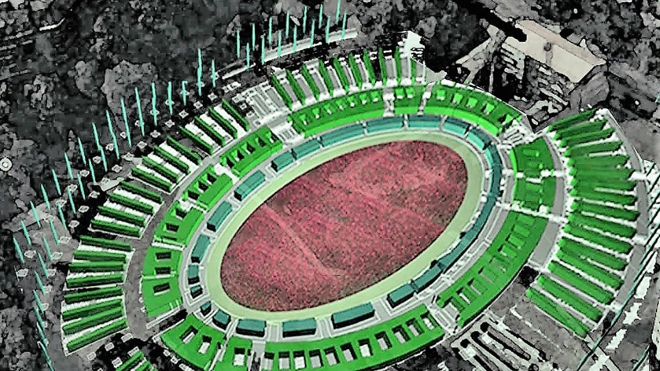 Il rendering del Colosseo verde