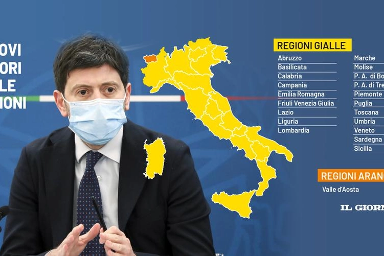 Colori regioni: da lunedì 17 maggio Italia tutta gialla, unica arancione la Valle d'Aosta
