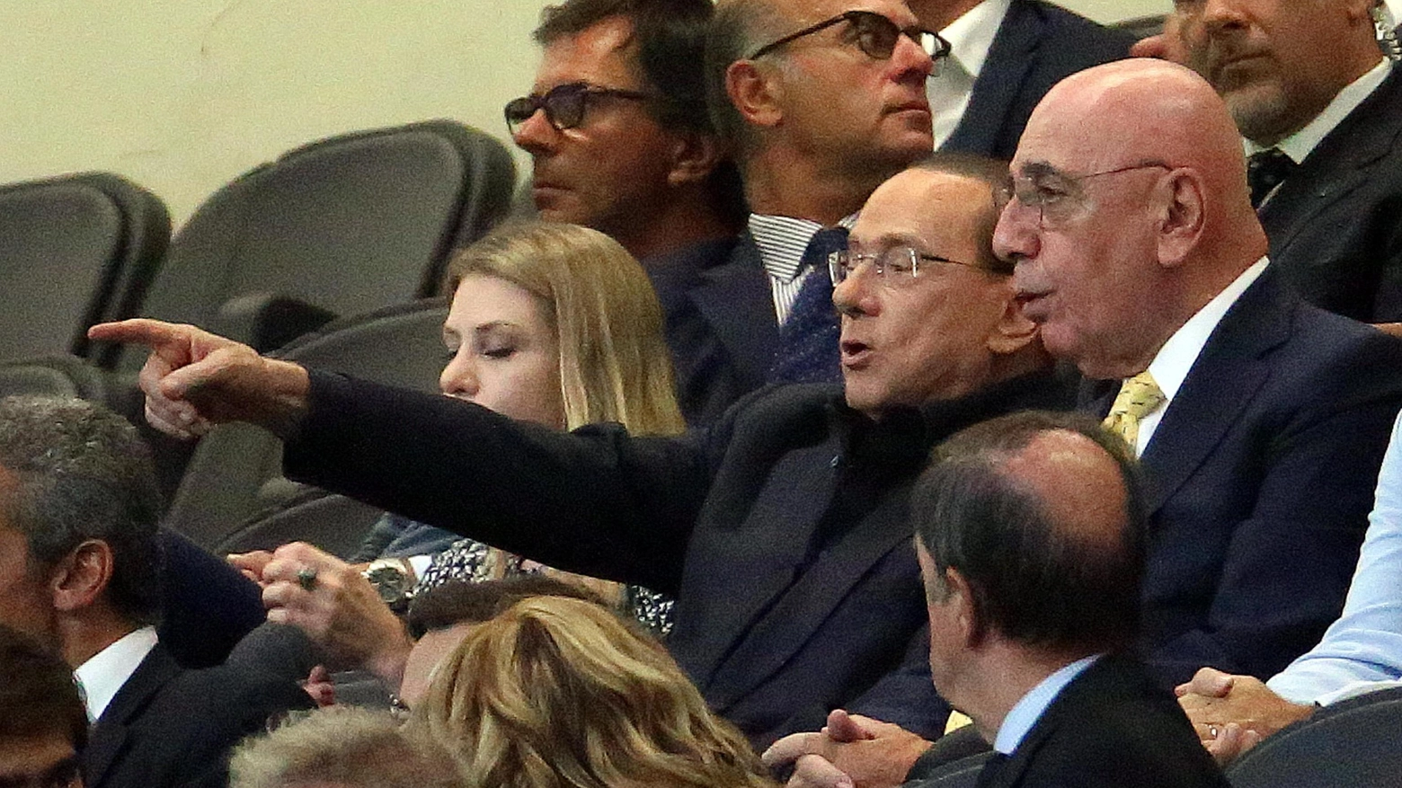 Silvio Berlusconi e Adriano Galliani a San Siro