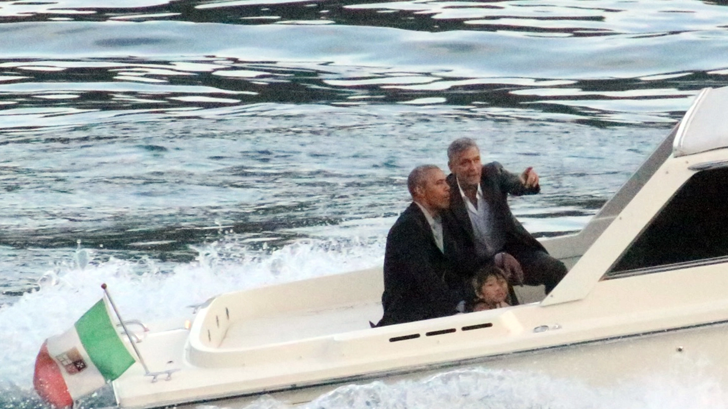 George Clooney con Obama sul lago di Como