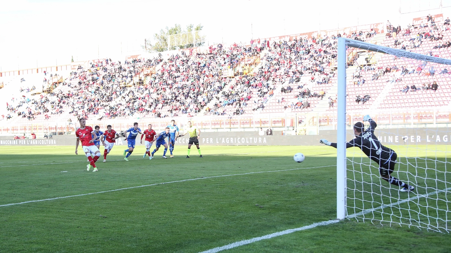 Il gol del Perugia contro il Brescia