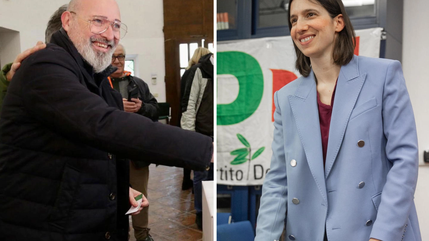 Stefano Bonaccini ed Elly Schlein votano alle primarie Pd (Ansa)