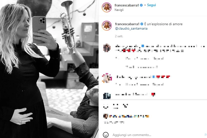 Francesca Barra e Claudio Santamaria (Foto Instagram)