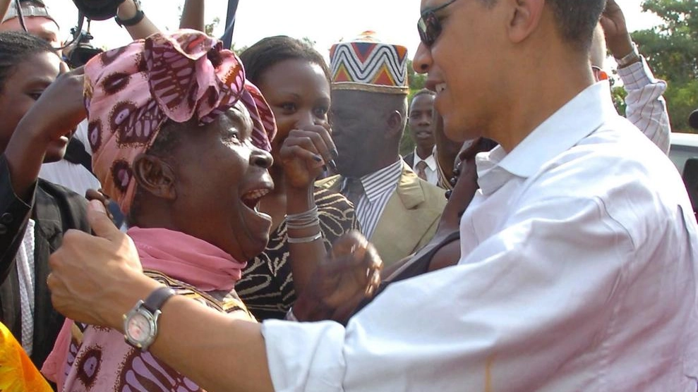 Barack Obama con la nonna Sarah