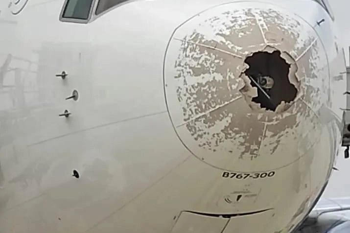 I danni al Boeing per New York decollato da Malpensa