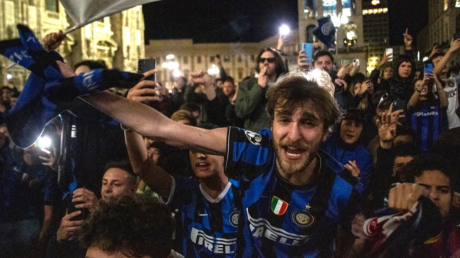 Festeggiamenti dei tifosi dell'Inter