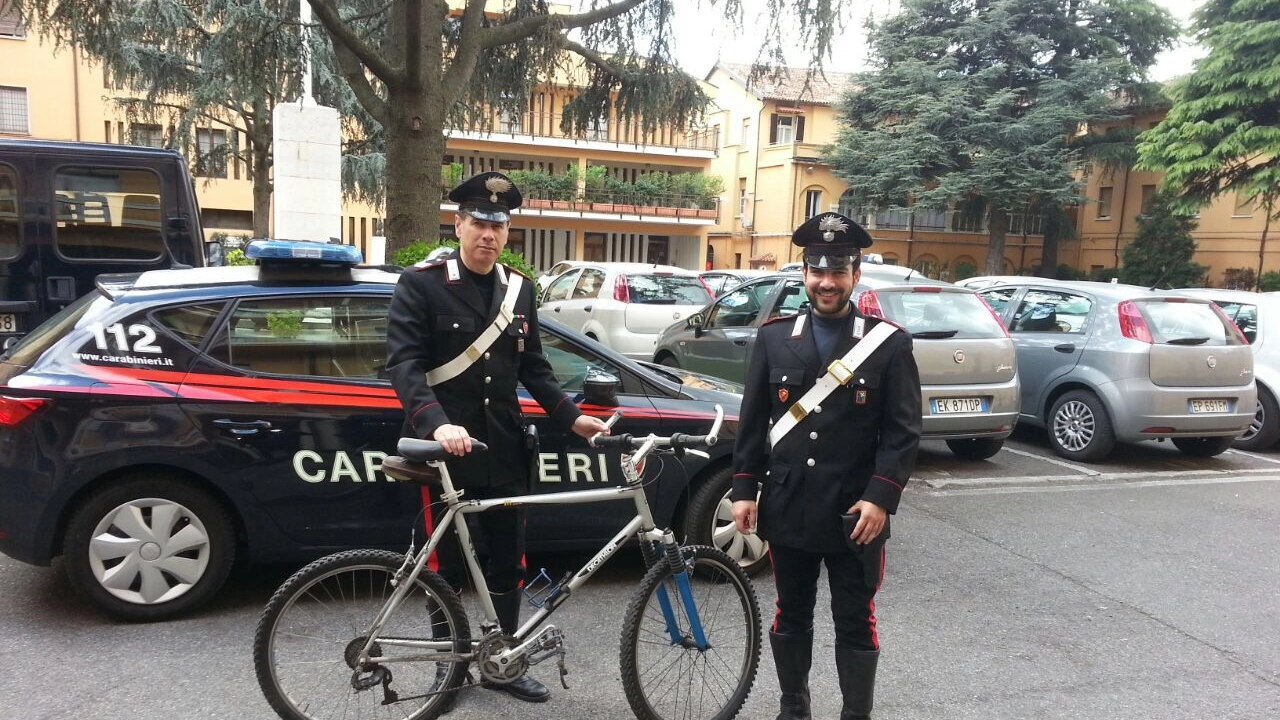 I carabinieri hanno ritrovato la bici
