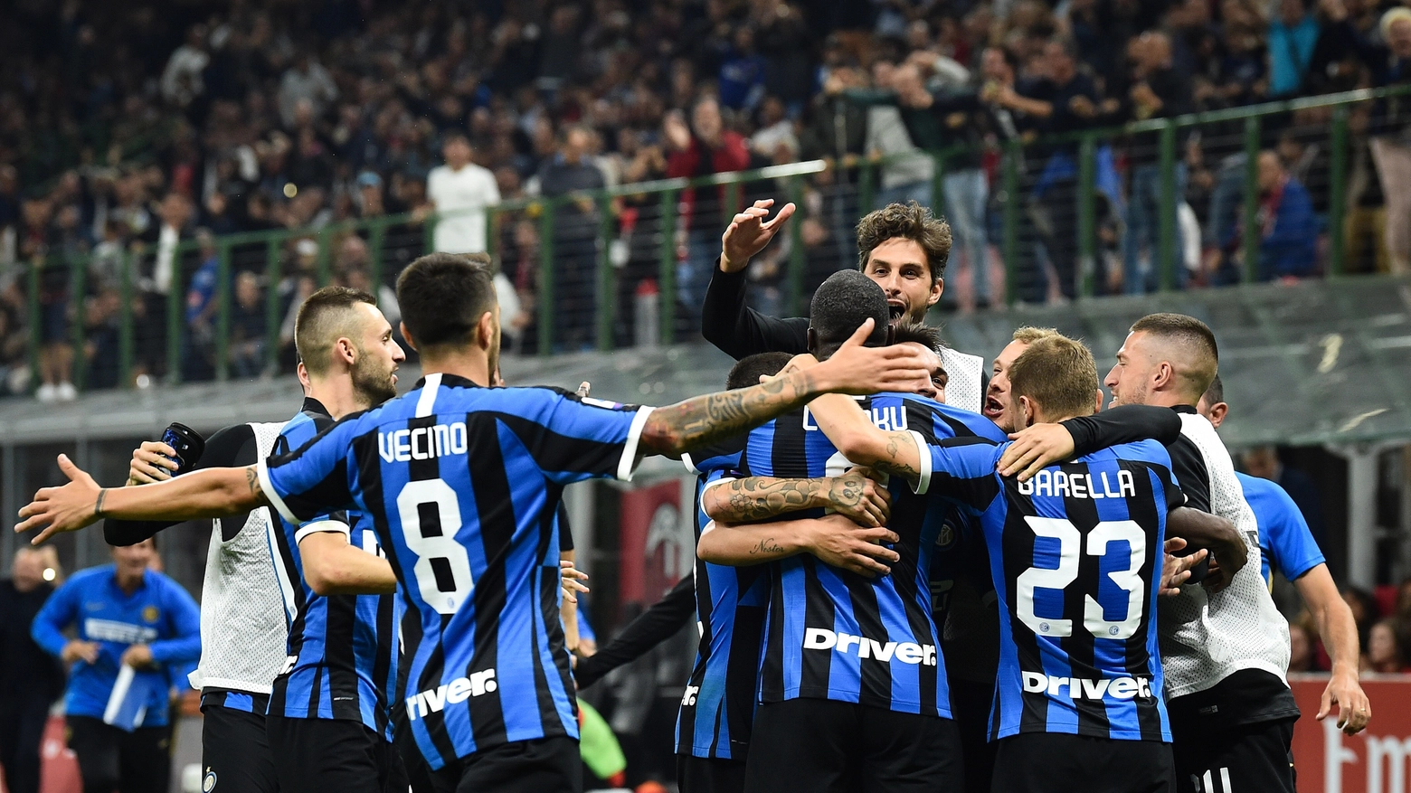 L'Inter esulta per il gol di Lukaku