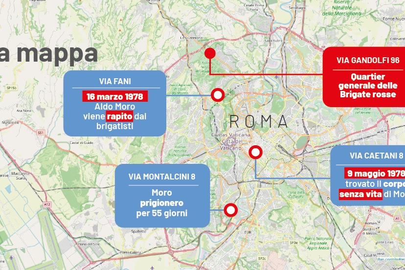 Rapimento Moro, la mappa dei luoghi