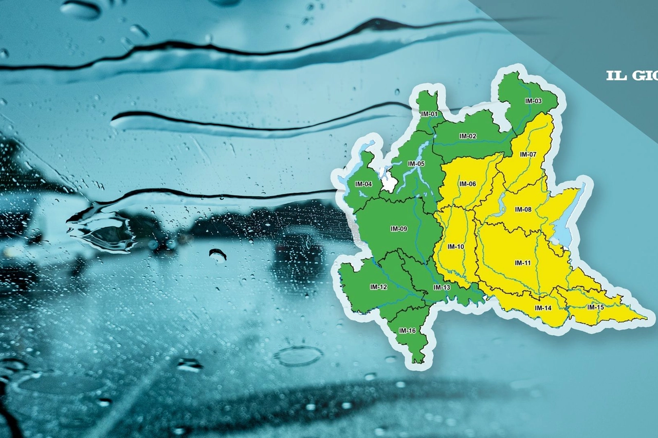 Mappa meteo allerta gialla Lombardia