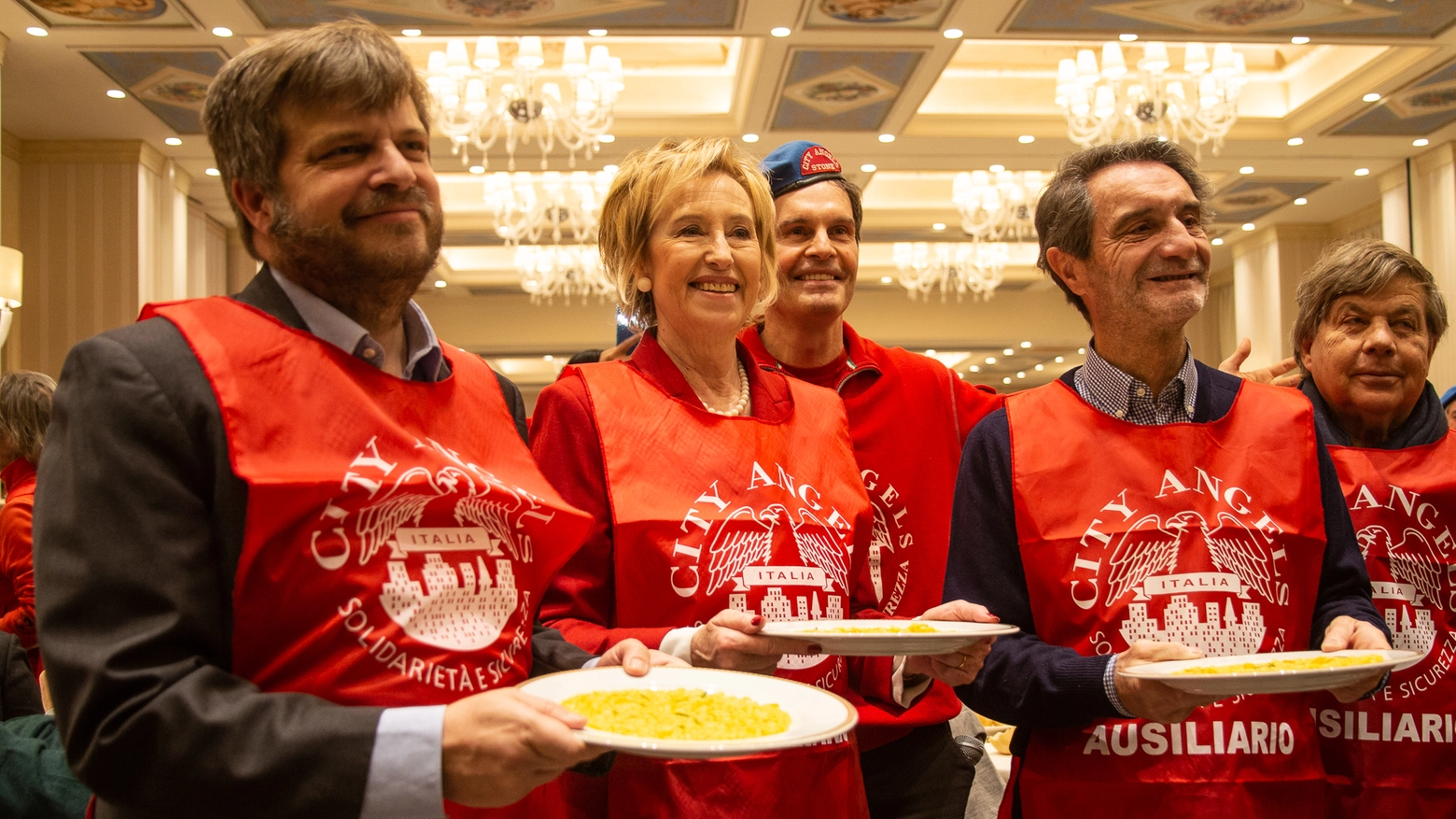 Pierfrancesco Majorino, Letizia Moratti, Mario Furlan e Attilio Fontana