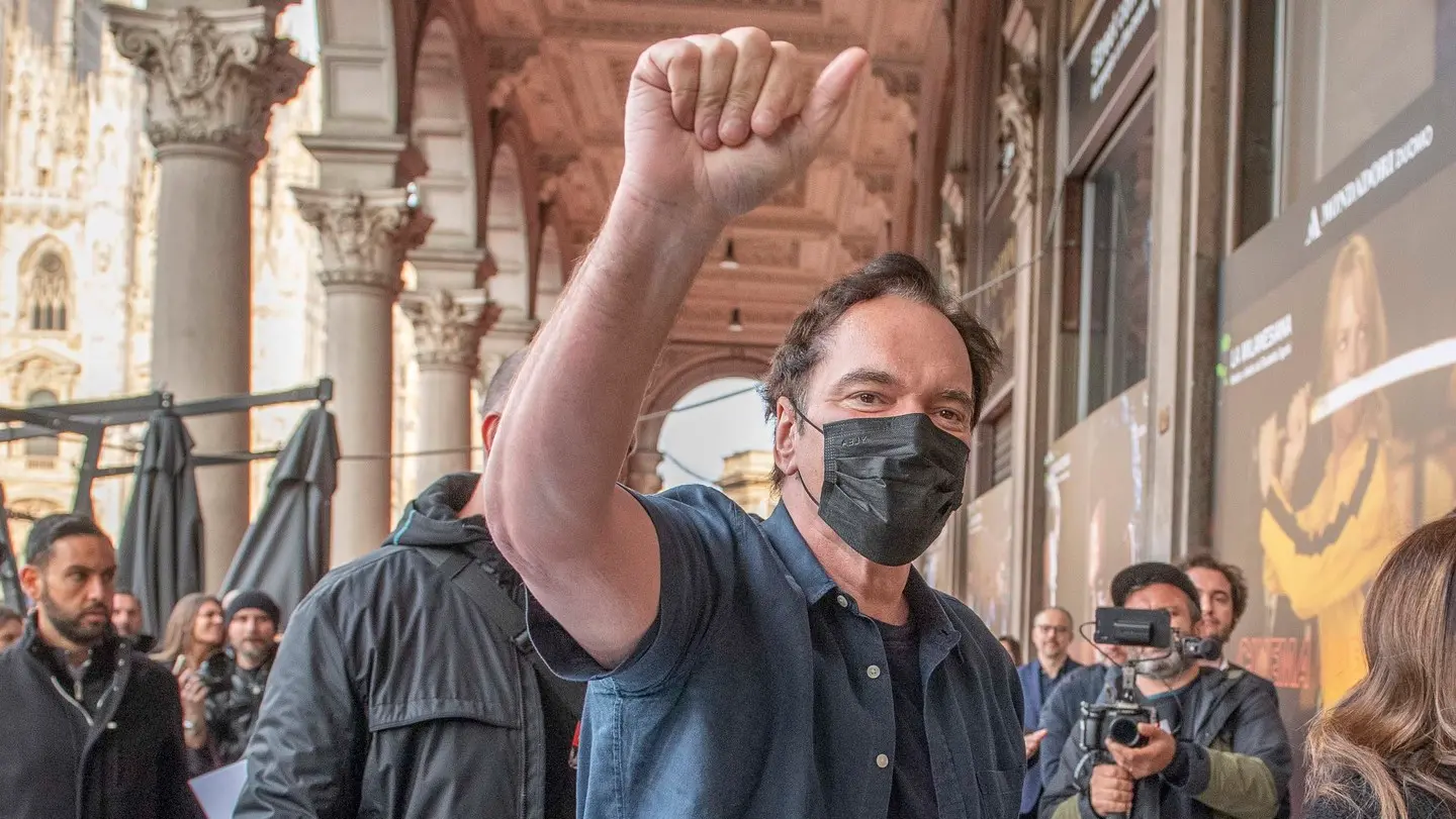Quentin Tarantino nella sua visita a Milano