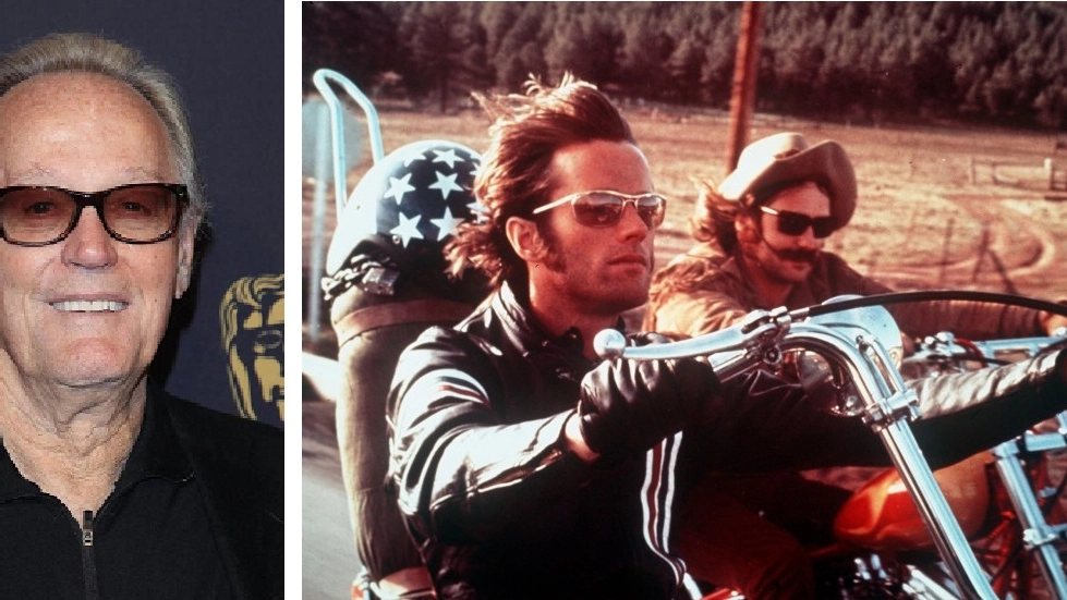 Peter Fonda e un frame del film Easy Rider