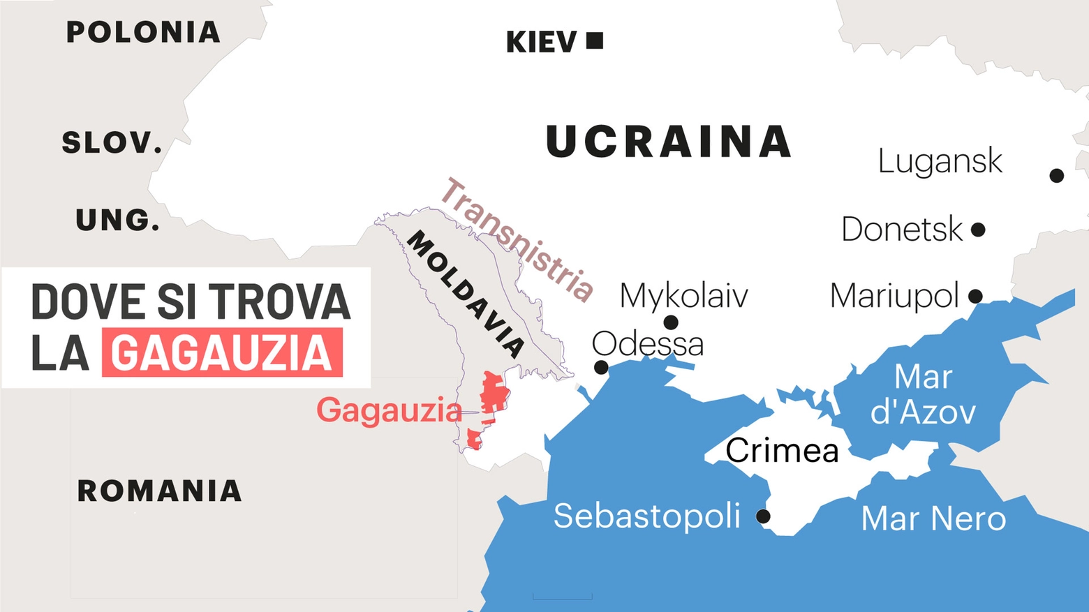 Gagauzia, regione autonoma della Moldavia: la mappa