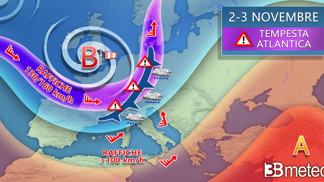 La tempesta atlantica in arrivo nelle immagini di 3BMeteo