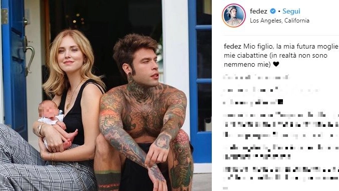 Fedez, Chiara Ferragni e Leone (Instagram)