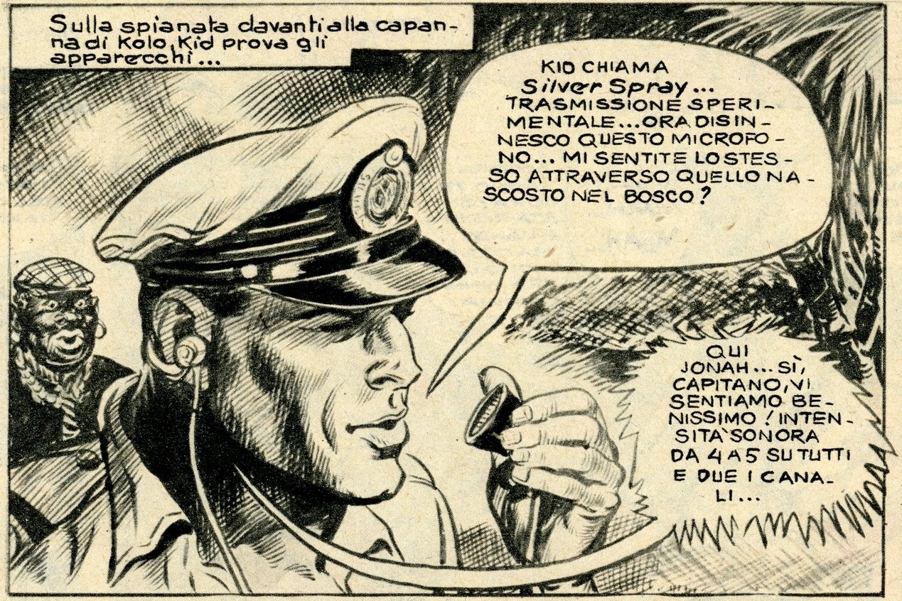 GENIALE E IRRIVERENTE Benito Jacovitti (a sinistra) con la figlioletta Silvia. Qui accanto la storia di Carlo Magno, una scena di Jeff Arnold e una di Dan Dare
