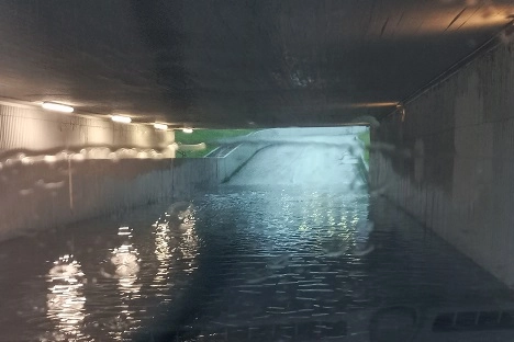 Il sottopasso del Gigante allagato fra Legnano e Castellanza