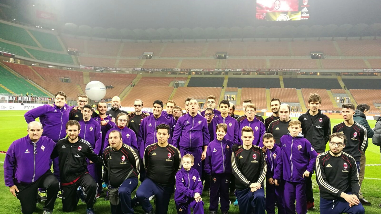 I ragazzi disabili dell'Ossona a San Siro per Milan-Fiorentina