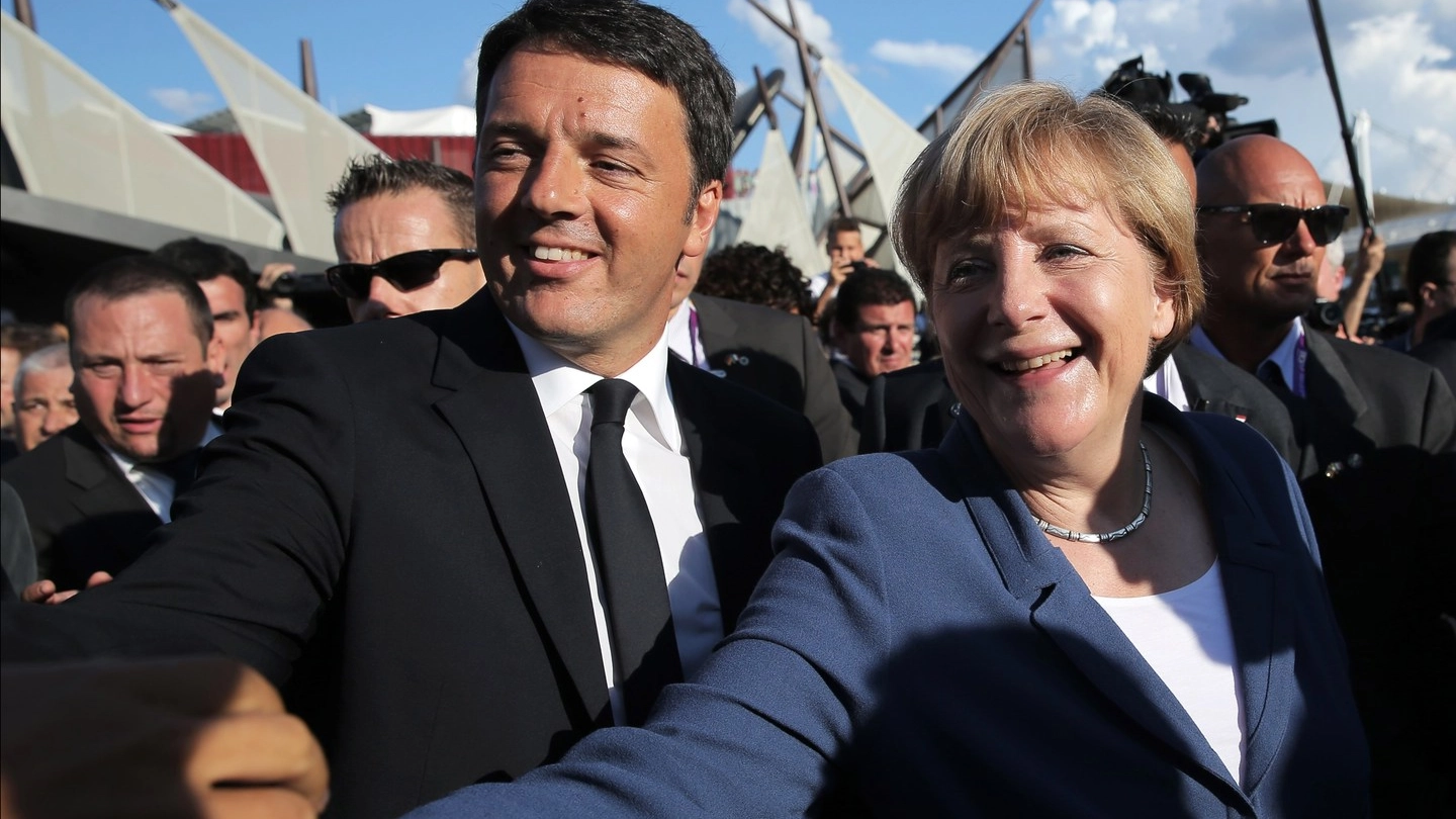 Matteo Renzi e Angela Merkel a Expo