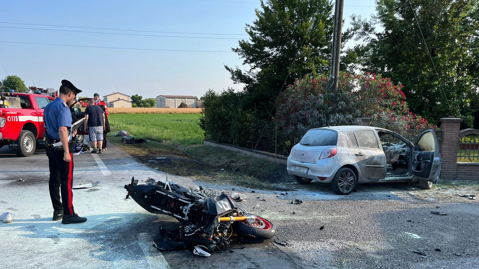 Coinvolto un 35enne di Suzzara che era a bordo della sua Aprilia