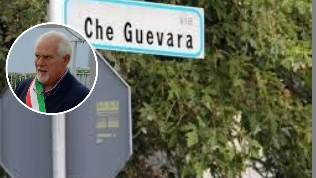 La via "incriminata" e nel tondo Graziano Baldassarre, sindaco di Vaiano Cremasco