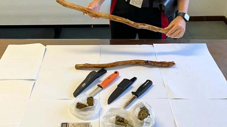 Il materiale sequestrato dai carabinieri Il materiale sequestrato dai carabinieri