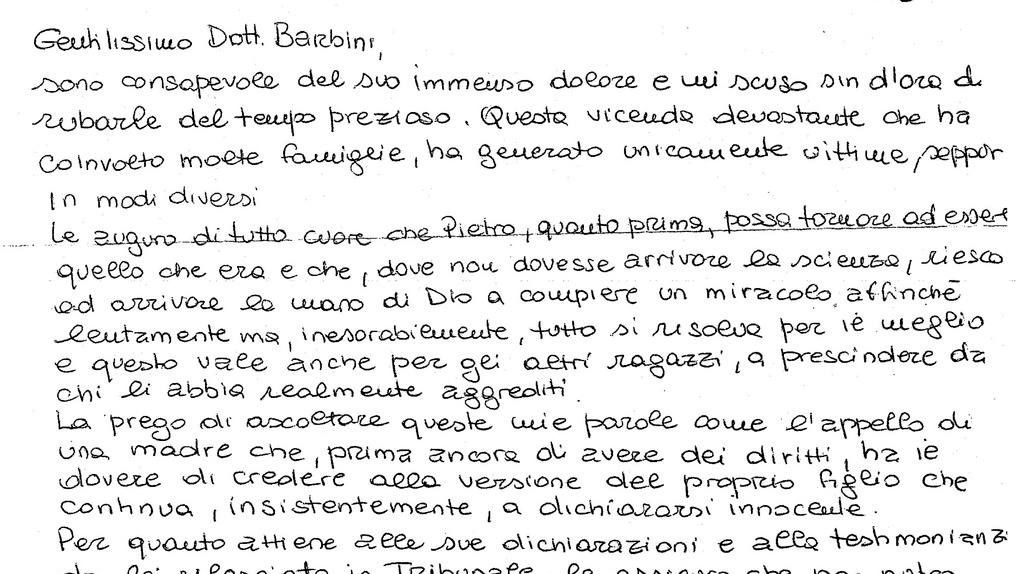 Patrizia Ravasi e la sua lettera inviata al padre di Barbini