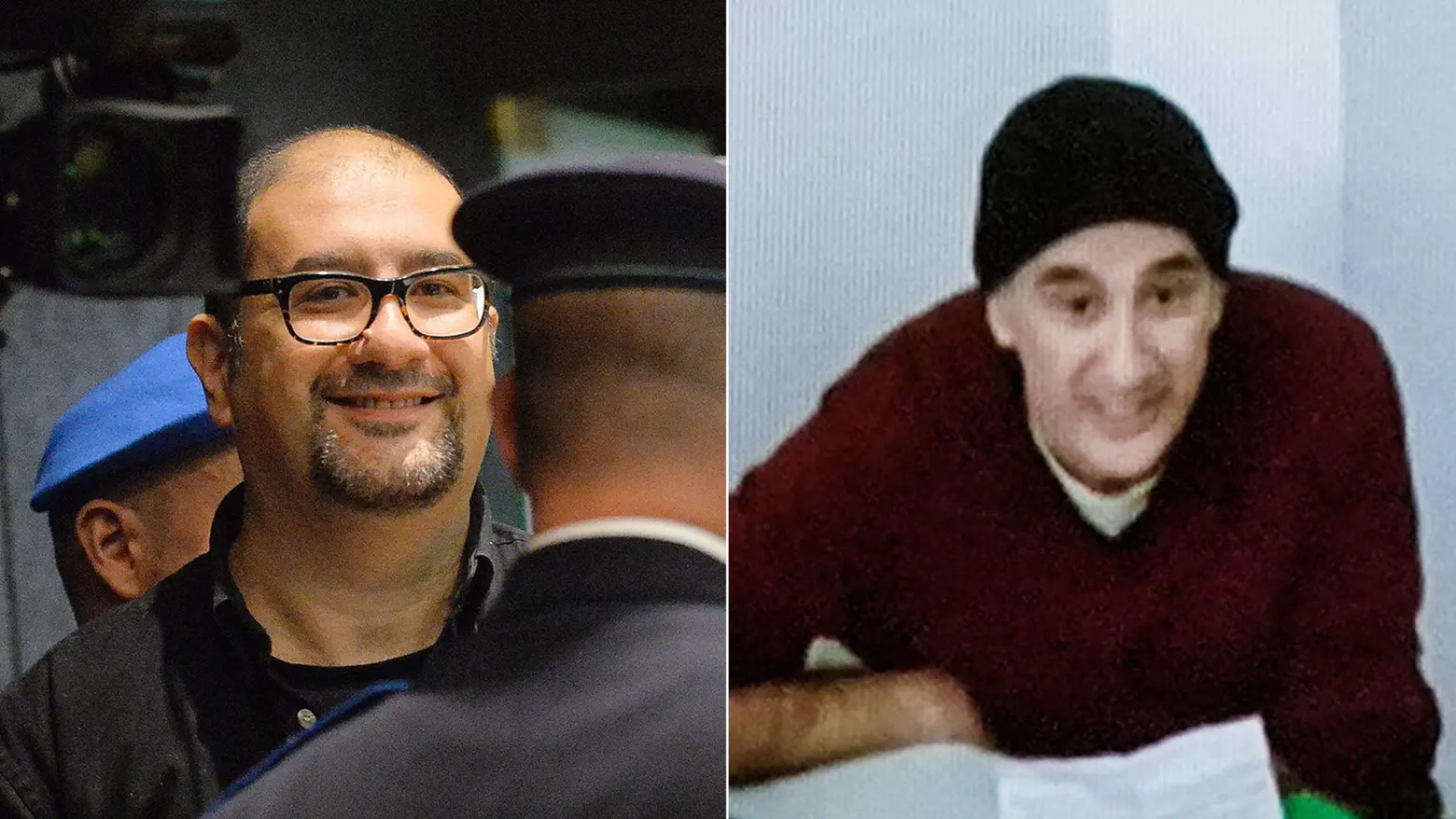 Alfredo Cospito in una foto dell'ottobre del 2013 (a sinistra) e in una di dicembre 2022 (a destra) Alfredo Cospito in una foto dell'ottobre del 2013 (a sinistra) e in una di dicembre 2022 (a destra)