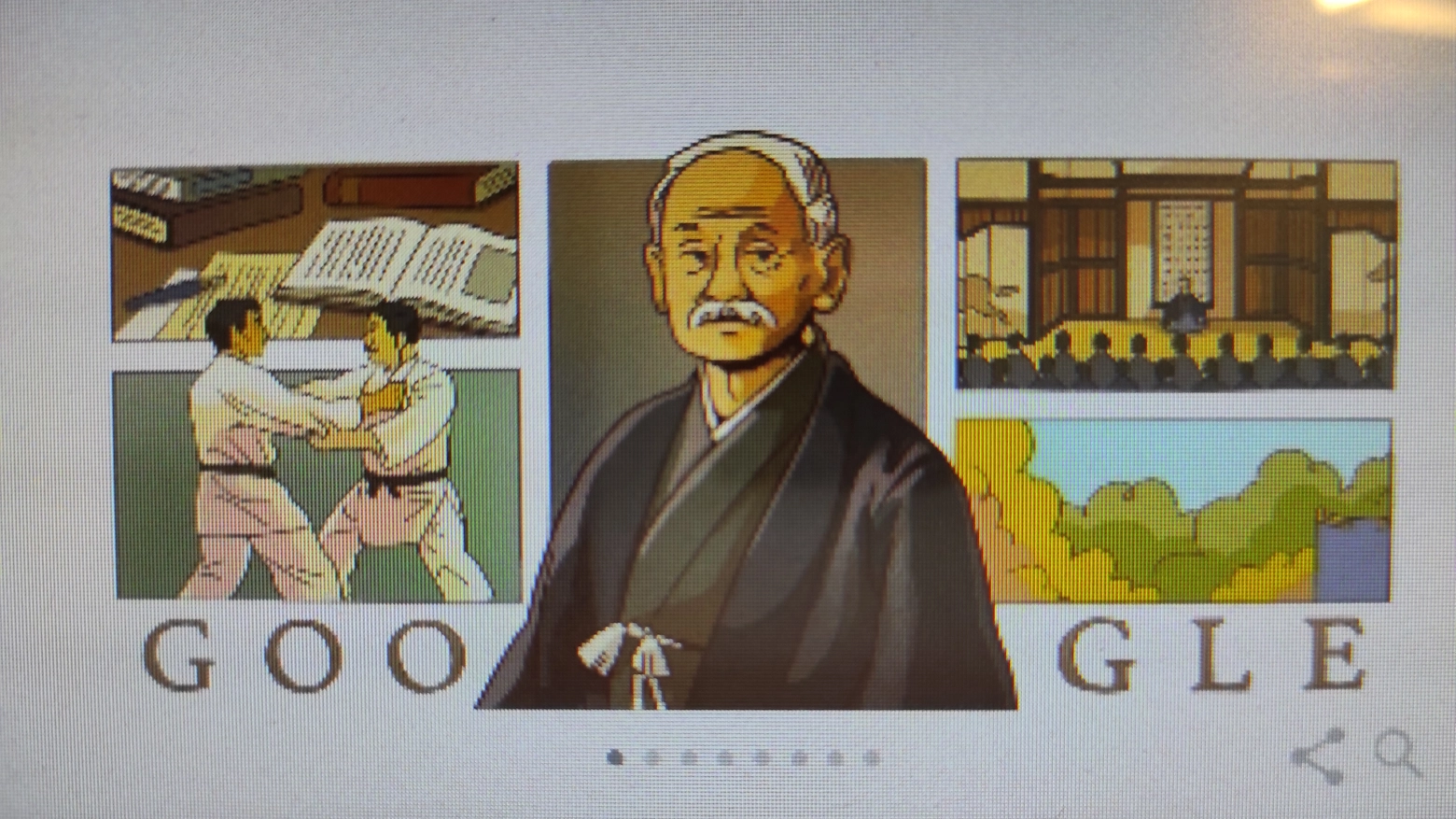 Ecco come si presenta il doodle di Google oggi, dedicato a Kanō Jigorō