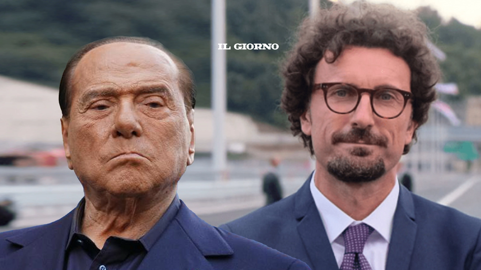 Silvio Berlusconi e l'ex ministro Danilo Toninelli