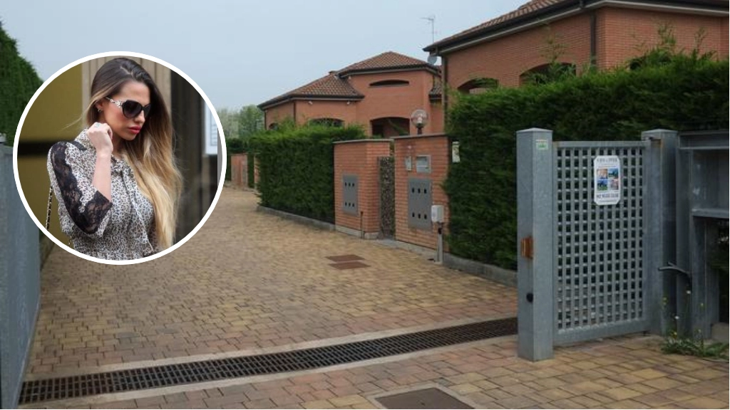Il complesso di villette di Bernareggio e, nel tondo, Barbara Guerra