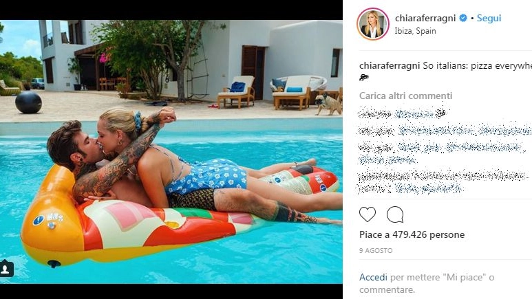 Chiara Ferragni e Fedez su Instagram