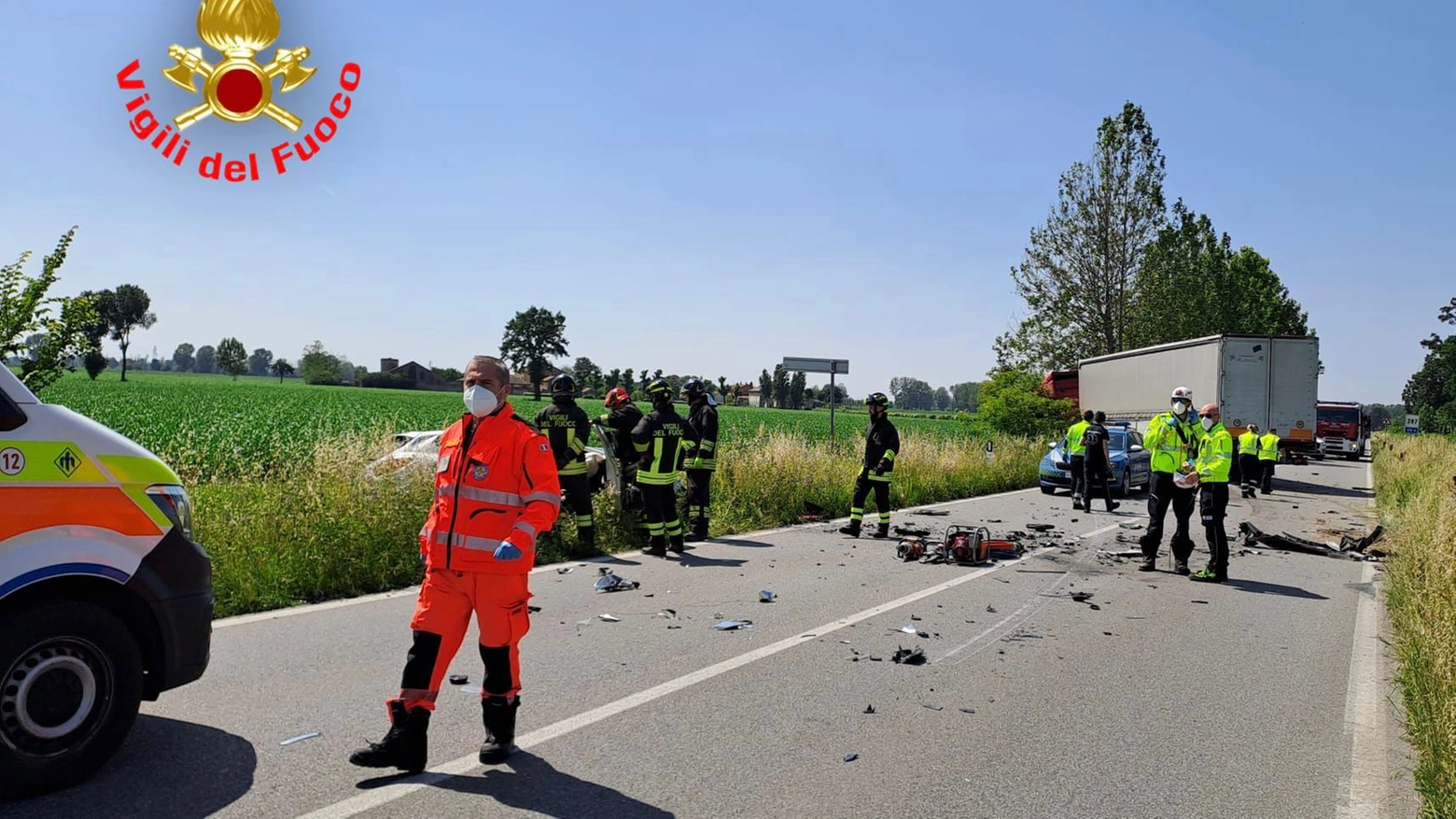 L'incidente sulla via Emilia a Secugnango