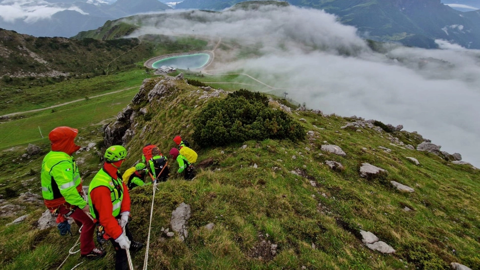 Gli aspiranti operatori di soccorso alpino ai Paini di Bobbio