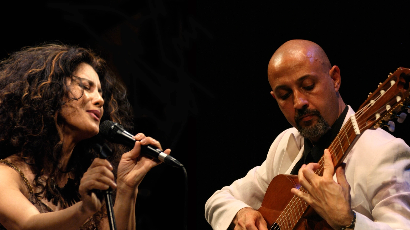 Sergio Fabian Lavia musicista e direttore artistico del festival con la cantante brasiliana Dilene