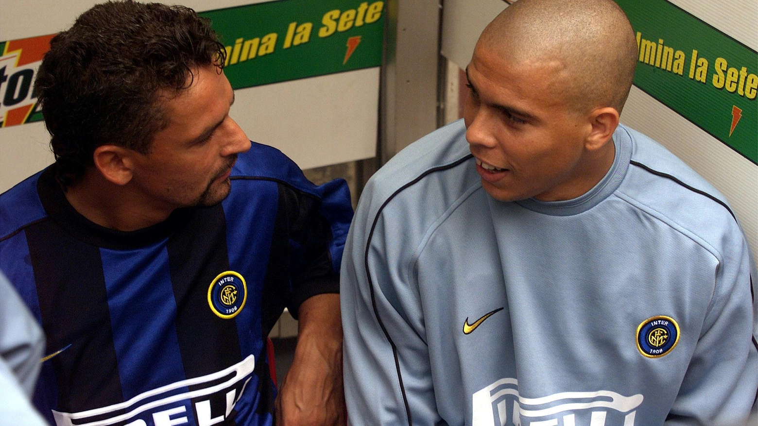Roberto Baggio con Ronaldo ai tempi dell'Inter