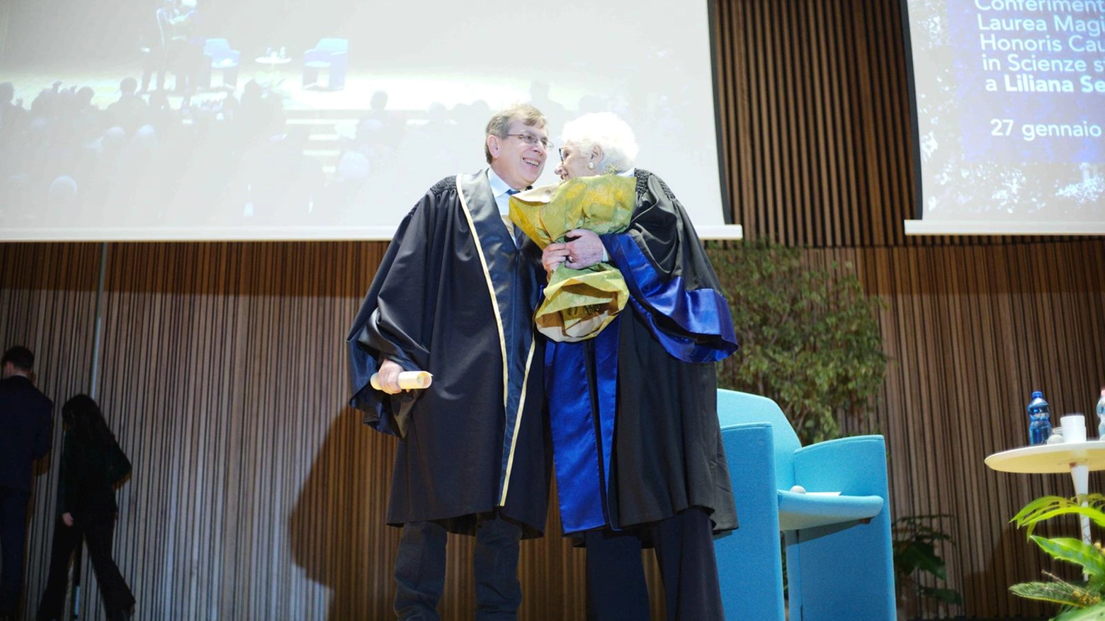 La consegna della laurea honoris causa a Liliana Segre alla Statale di Milano (Foto Canella)