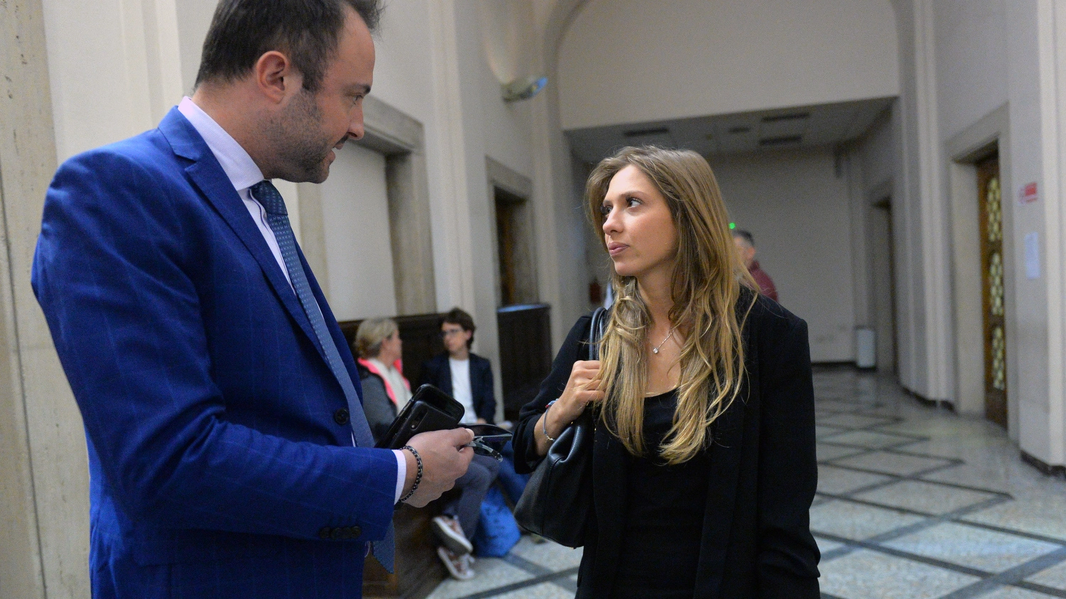Nicole Berlusconi con l’avvocato Daniele Pizzi