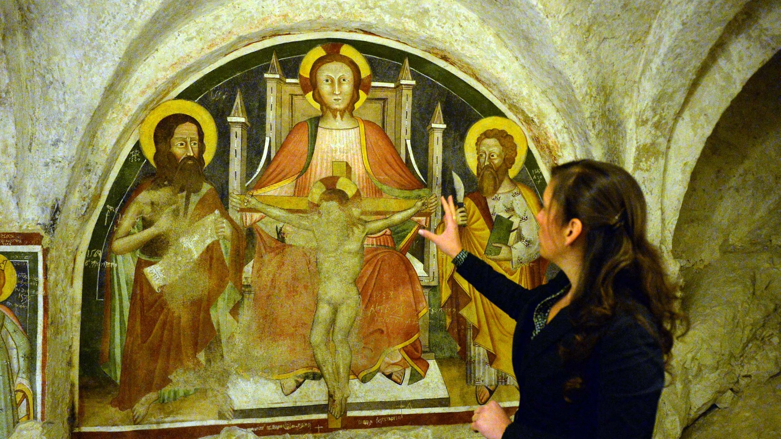 Uno degli affreschi nella chiesa al sacro Monte di Varese