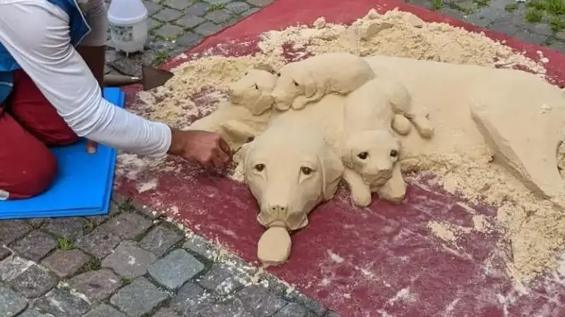 Cacciato l’artista delle sculture di sabbia