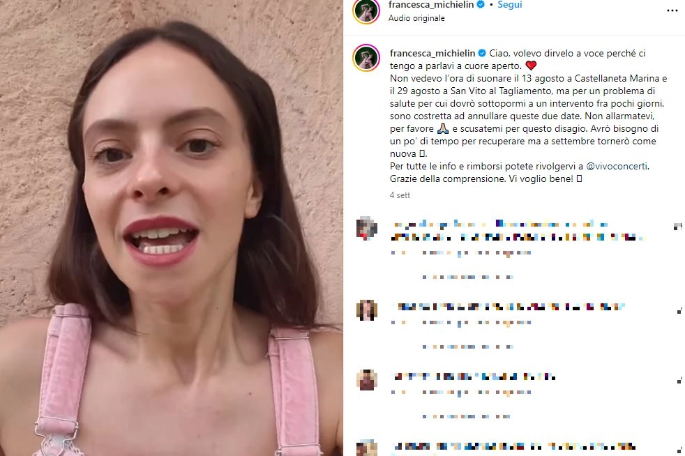 Francesca Michielin (Frame video Inbtagram)