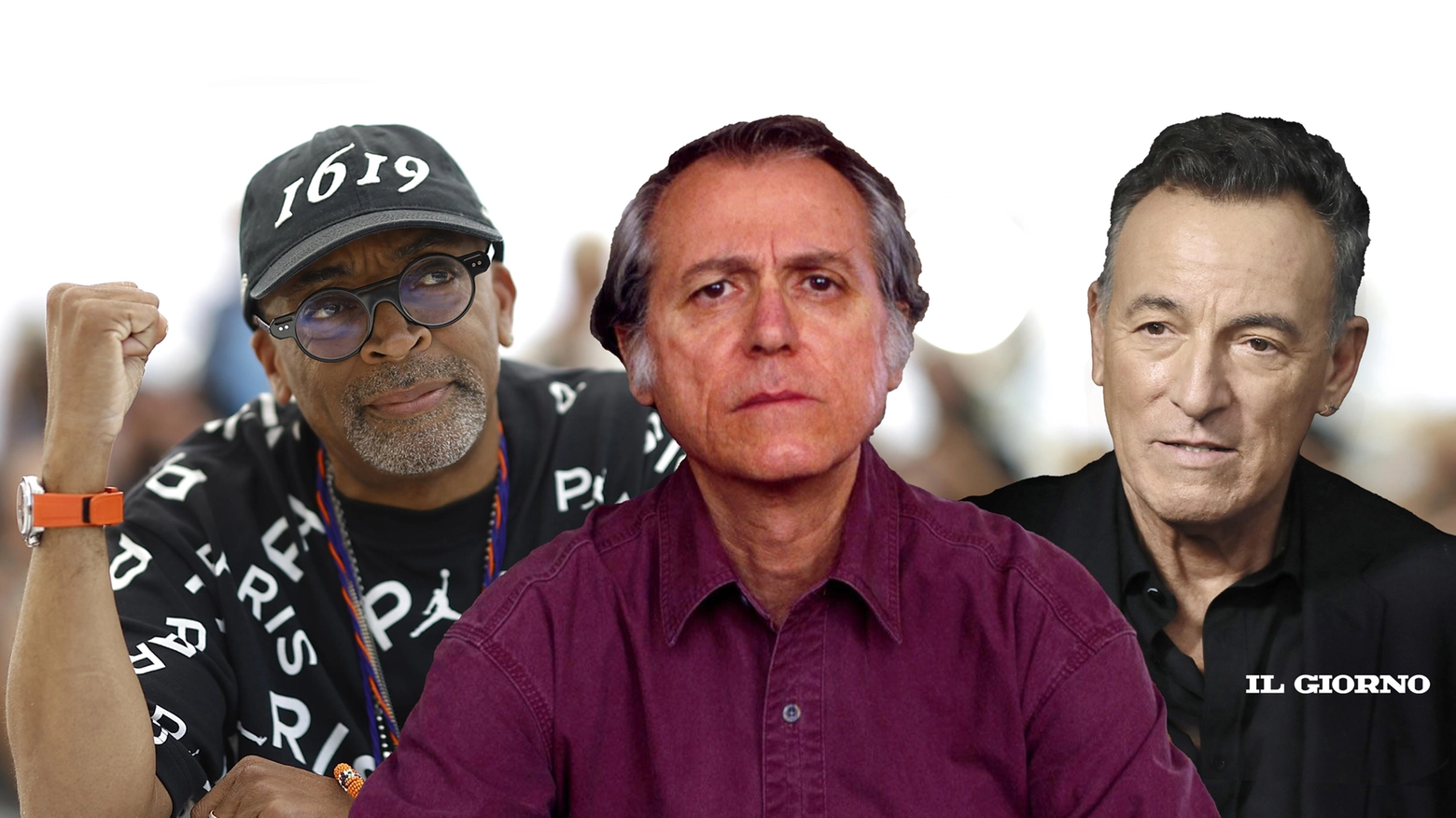 Da sinistra Spike Lee, Don De Lillo e Bruce Springsteen
