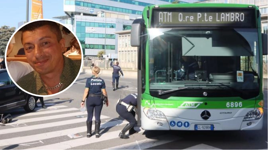 I rilievi dei vigili e, nel tondo, la vittima Fabio Buffo
