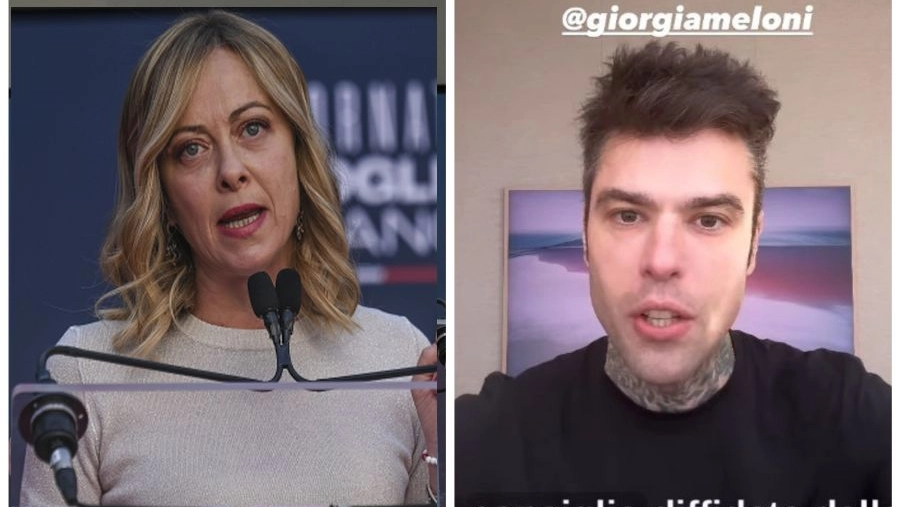 La premier Giorgia Meloni e Fedez