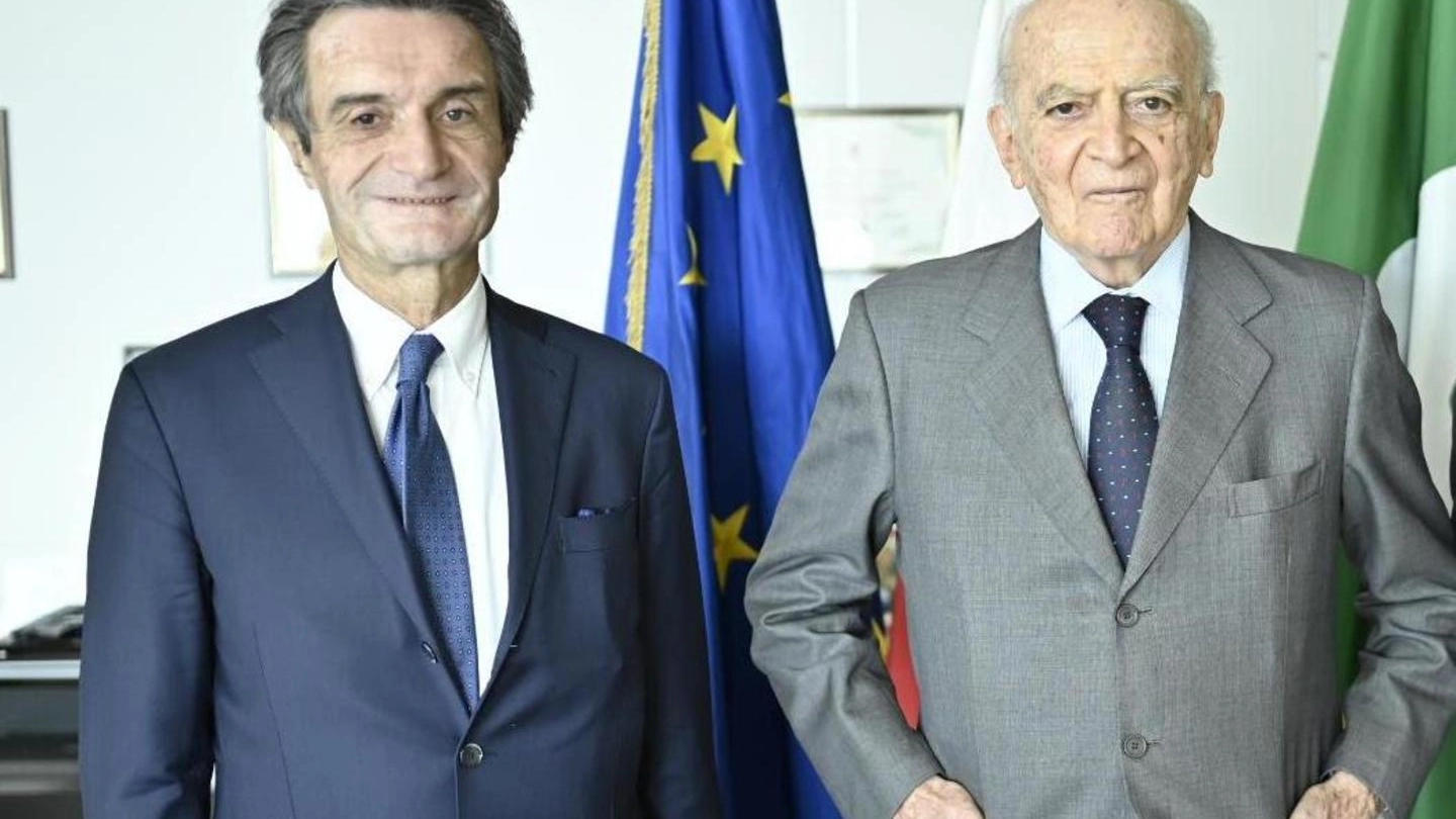 Da sinistra il governatore Attilio Fontana, 68 anni, e Piero Bassetti, 91