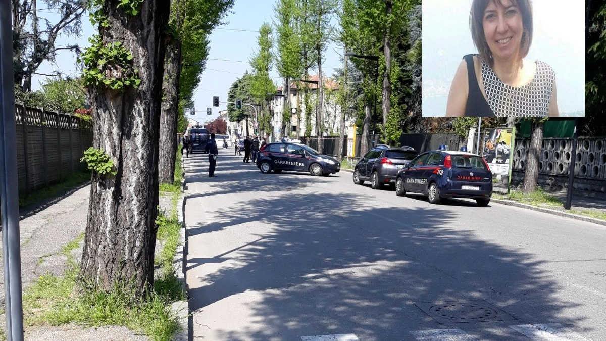 Carabinieri sul luogo della sparatoria e la vittima Valeria Bufo