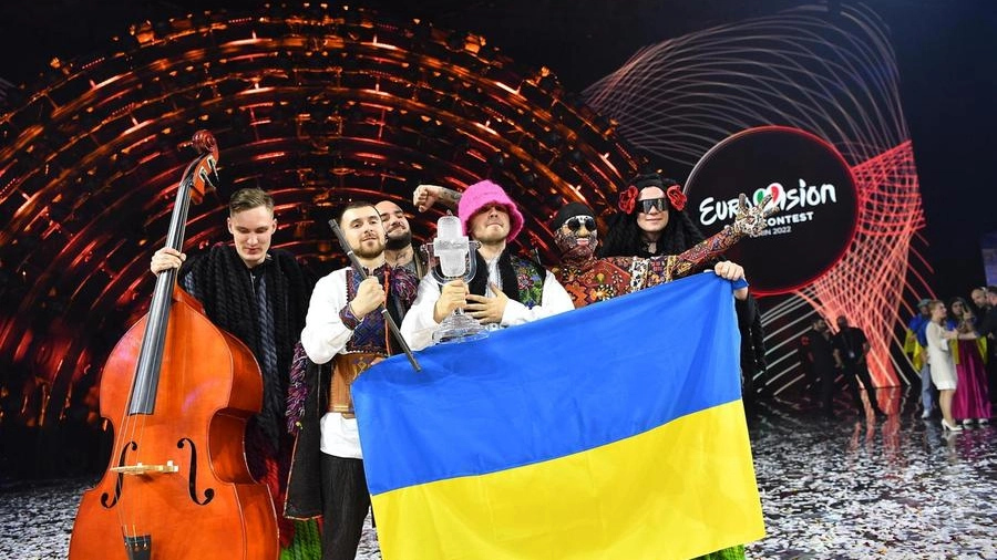 La Kalush Orchestra vincitrice dell'Eurovision Song Contest 2022 (Ansa)